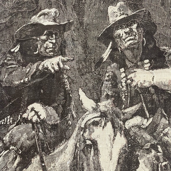 Vintage Quilted Cheyenne Scouts Patrolling the Big Timber by Frederic Remington - Picture 3 of 11